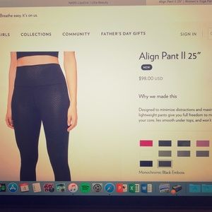 Size 6 lululemon align pant. Monochromic black